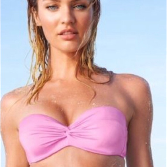 pink strapless bikini top